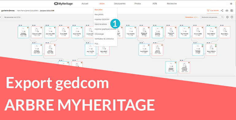 Exporter un arbre depuis MyHeritage