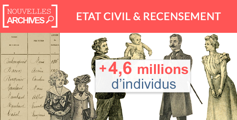 Nouveau : Archives numérisées : + de 4,6 millions d’individus ajoutés