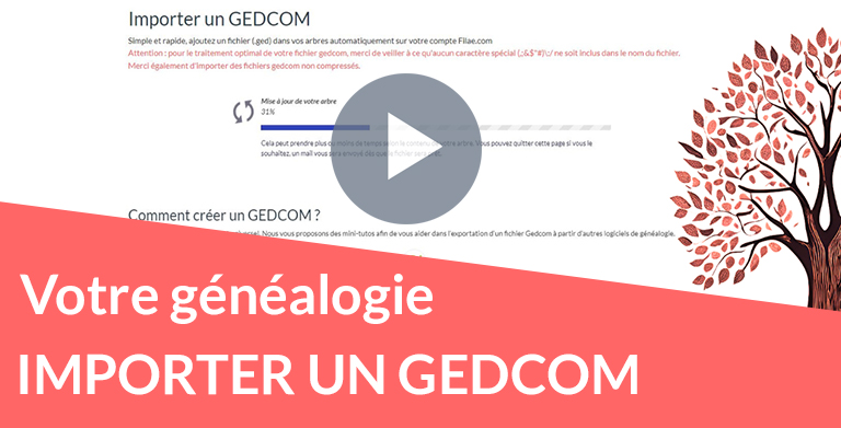 Importer sa généalogie sur Filae grâce au gedcom