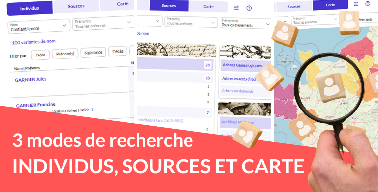 Explorez les résultats de recherche par sources et cartes sur Filae !