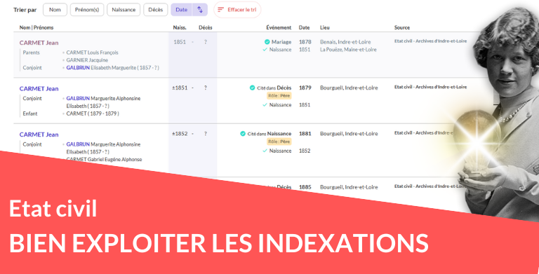 Bien exploiter les indexations enrichies de l’état civil Bien exploiter les indexations enrichies de l’état civil
